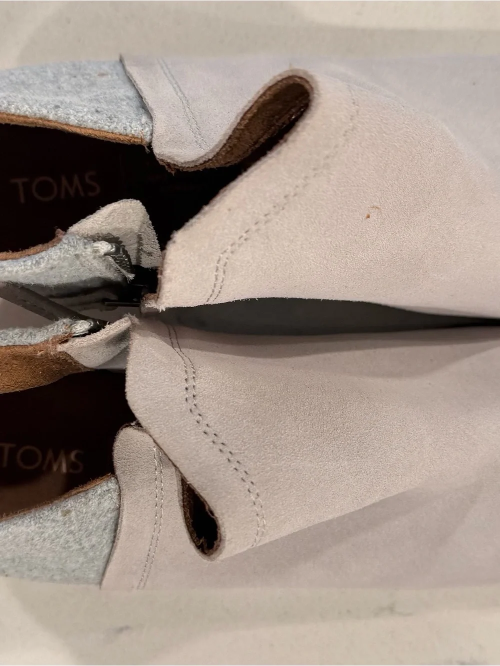 Toms Light Taupe Suede Booties